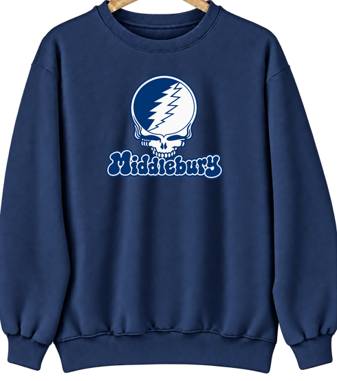 Middlebury Stealie Premium Unisex Crewneck — Design: Middlebury College — Navy