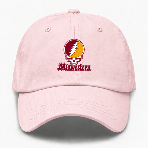 Midwestern Stealie Premium Unisex Dad Hat — Design: Midwestern State University — Pink
