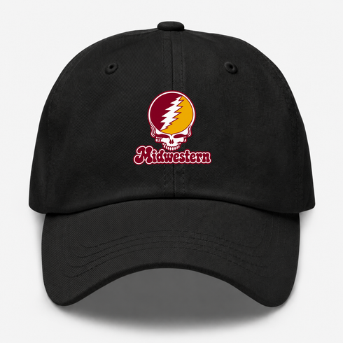 Midwestern Stealie Premium Unisex Dad Hat — Design: Midwestern State University — Black