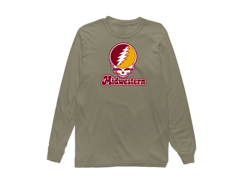 Midwestern Stealie Premium Unisex Long-Sleeve — Design: Midwestern State University — Sandstone