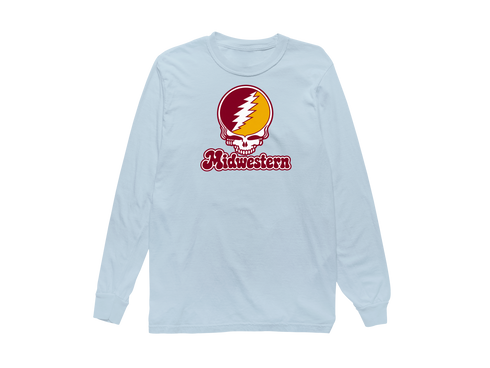 Midwestern Stealie Premium Unisex Long-Sleeve — Design: Midwestern State University — Chambray