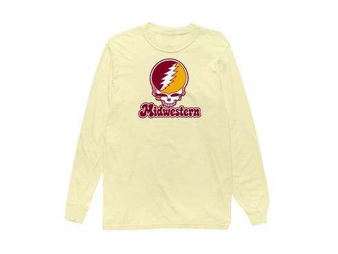 Midwestern Stealie Premium Unisex Long-Sleeve — Design: Midwestern State University — Butter