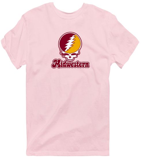 Midwestern Stealie Premium Unisex T-Shirt — Design: Midwestern State University — Light Pink