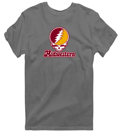 Midwestern Stealie Premium Unisex T-Shirt — Design: Midwestern State University — Charcoal