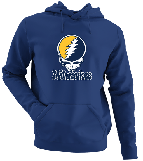 Milwaukee Baseball Stealie Grateful Dead Hoodie — Milwaukee Brewers — Navy