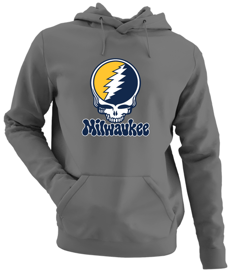 Milwaukee Baseball Stealie Grateful Dead Hoodie — Milwaukee Brewers — Charcoal