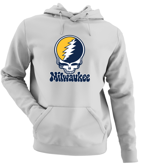 Milwaukee Baseball Stealie Grateful Dead Hoodie — Milwaukee Brewers — Sport Grey