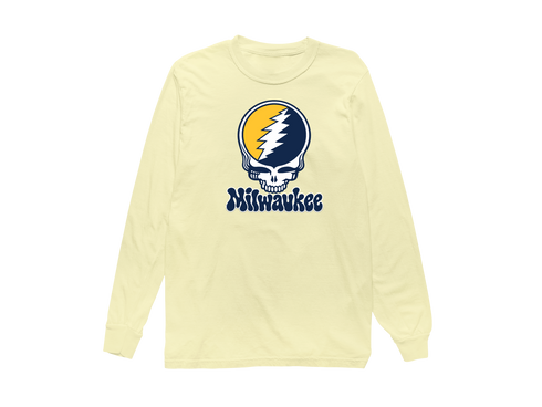 Milwaukee Baseball Stealie Grateful Dead Long-Sleeve — Milwaukee Brewers — Butter
