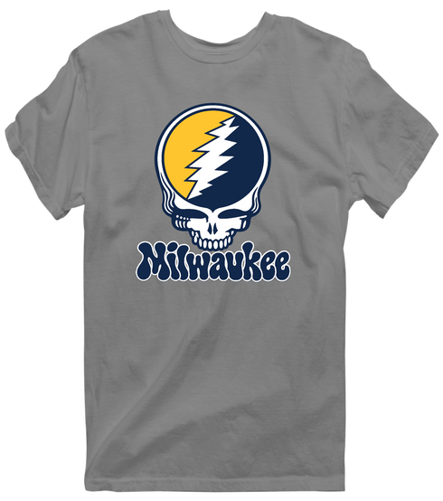 Milwaukee Baseball Stealie Grateful Dead T-Shirt — Milwaukee Brewers — Dark Heather