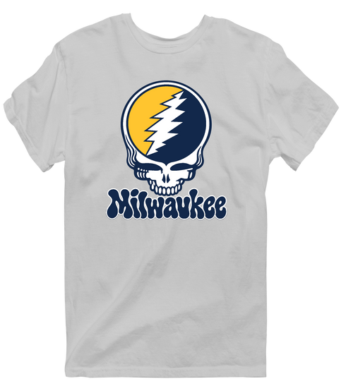 Milwaukee Baseball Stealie Grateful Dead T-Shirt — Milwaukee Brewers — Sport Grey