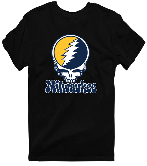 Milwaukee Baseball Stealie Grateful Dead T-Shirt — Milwaukee Brewers — Black