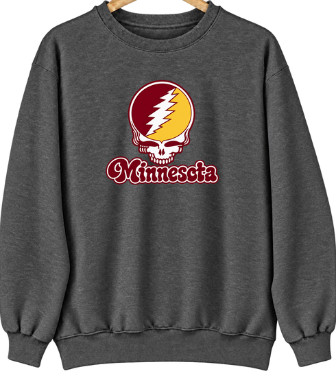 Minnesota Stealie Premium Unisex Crewneck — Design: Minnesota Duluth University of — Dark Heather