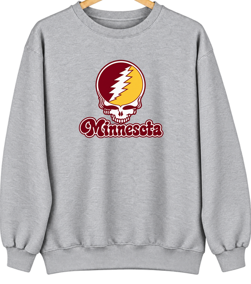Minnesota Stealie Premium Unisex Crewneck — Design: Minnesota Duluth University of — Sport Grey