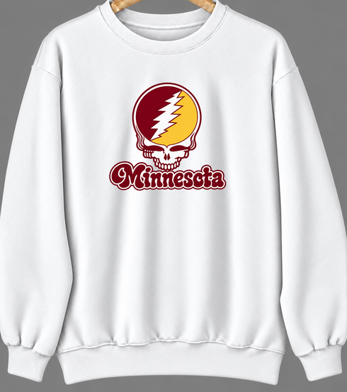 Minnesota Stealie Premium Unisex Crewneck — Design: Minnesota Duluth University of — White
