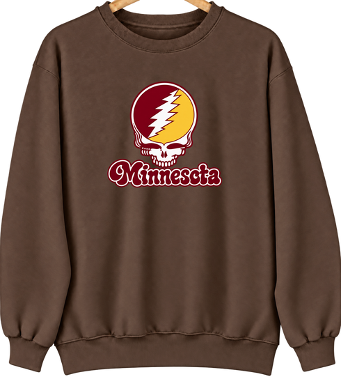 Minnesota Stealie Premium Unisex Crewneck — Design: Minnesota Duluth University of — Brown