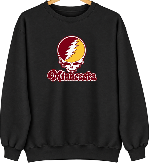 Minnesota Stealie Premium Unisex Crewneck — Design: Minnesota Duluth University of — Black