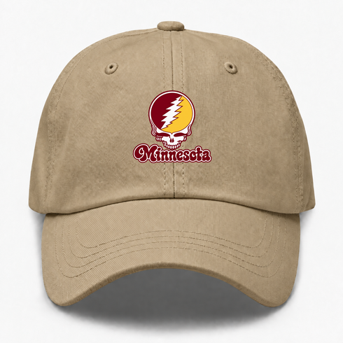 Minnesota Stealie Premium Unisex Dad Hat — Design: Minnesota Duluth University of — Khaki