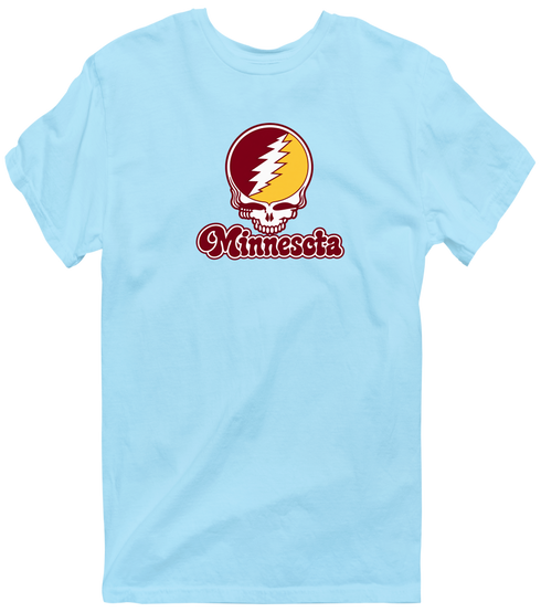 Minnesota Stealie Premium Unisex T-Shirt — Design: Minnesota Duluth University of — Light Blue
