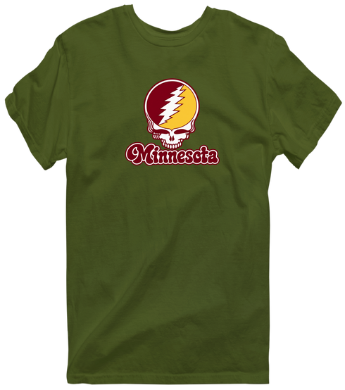 Minnesota Stealie Premium Unisex T-Shirt — Design: Minnesota Duluth University of — Military Green