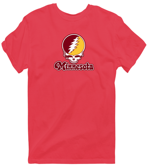 Minnesota Stealie Premium Unisex T-Shirt — Design: Minnesota Duluth University of — Heather Red