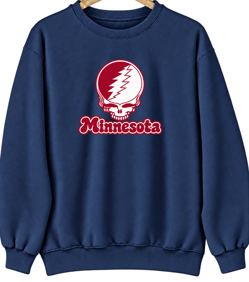 Minnesota Stealie Premium Unisex Crewneck — Design: Minnesota State University Moorhead — Navy