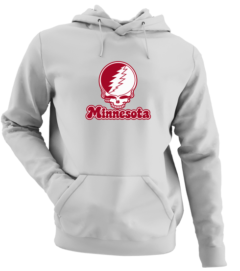 Minnesota Stealie Premium Unisex Hoodie — Design: Minnesota State University Moorhead — Sport Grey