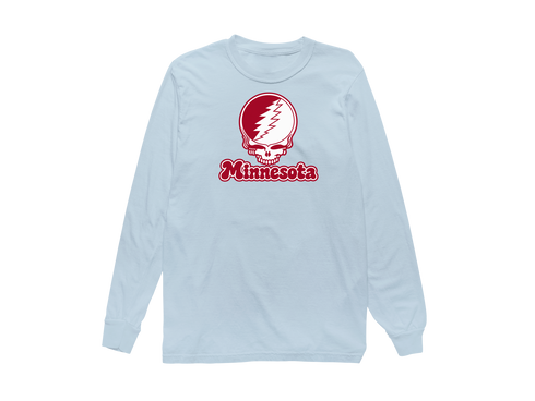 Minnesota Stealie Premium Unisex Long-Sleeve — Design: Minnesota State University Moorhead — Chambray