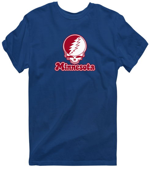 Minnesota Stealie Premium Unisex T-Shirt — Design: Minnesota State University Moorhead — Navy