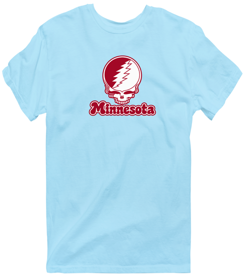 Minnesota Stealie Premium Unisex T-Shirt — Design: Minnesota State University Moorhead — Light Blue