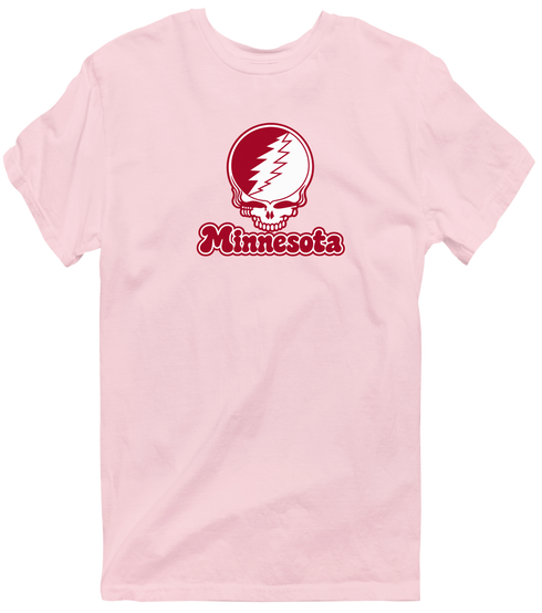 Minnesota Stealie Premium Unisex T-Shirt — Design: Minnesota State University Moorhead — Light Pink