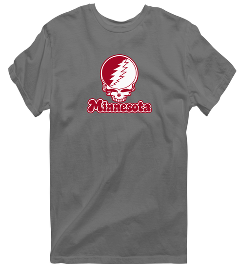 Minnesota Stealie Premium Unisex T-Shirt — Design: Minnesota State University Moorhead — Charcoal