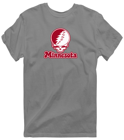 Minnesota Stealie Premium Unisex T-Shirt — Design: Minnesota State University Moorhead — Dark Heather