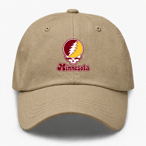 Minnesota Stealie Premium Unisex Dad Hat — Design: Minnesota University of — Khaki