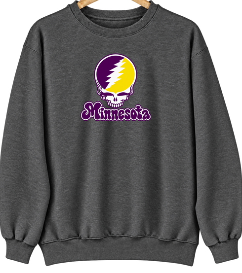 Minnesota Stealie Premium Unisex Crewneck — Design: Minnesota State University Mankato — Dark Heather