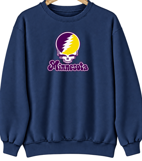 Minnesota Stealie Premium Unisex Crewneck — Design: Minnesota State University Mankato — Navy