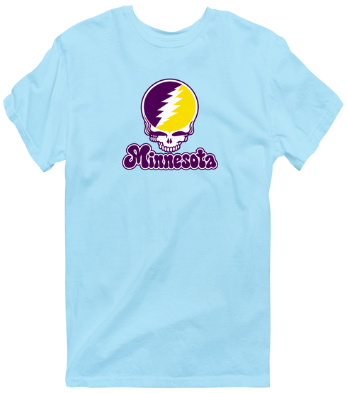 Minnesota Stealie Premium Unisex T-Shirt — Design: Minnesota State University Mankato — Light Blue