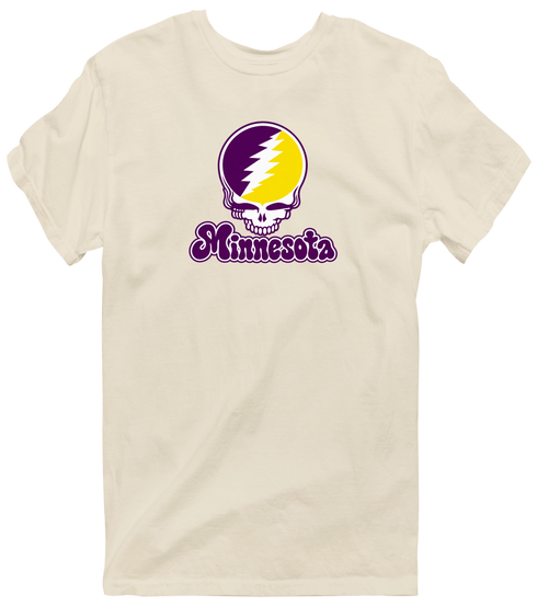 Minnesota Stealie Premium Unisex T-Shirt — Design: Minnesota State University Mankato — Sand