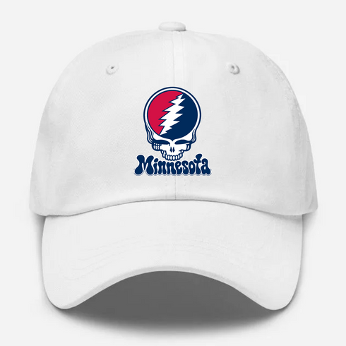 Minnesota Baseball Stealie Grateful Dead Dad Hat — Minnesota Twins — White