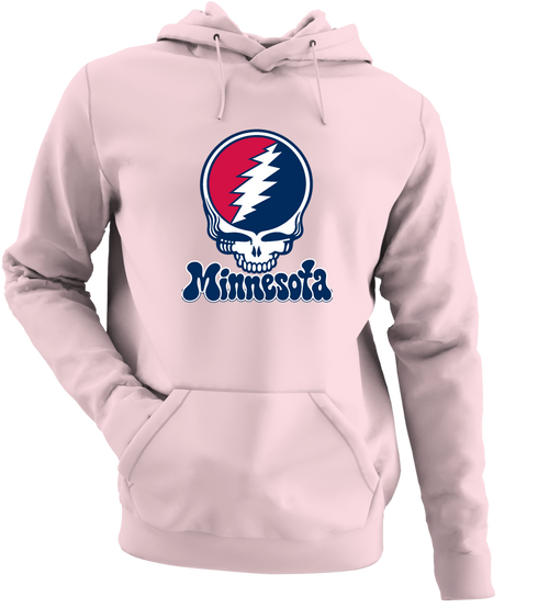 Minnesota Baseball Stealie Grateful Dead Hoodie — Minnesota Twins — Light Pink