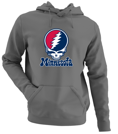 Minnesota Baseball Stealie Grateful Dead Hoodie — Minnesota Twins — Charcoal