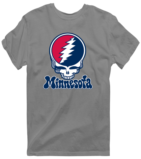 Minnesota Baseball Stealie Grateful Dead T-Shirt — Minnesota Twins — Dark Heather