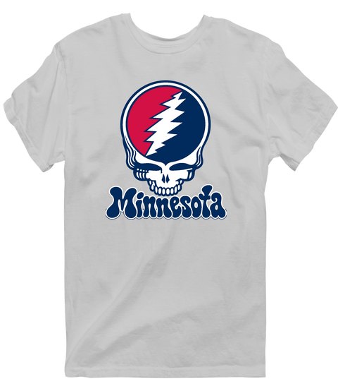 Minnesota Baseball Stealie Grateful Dead T-Shirt — Minnesota Twins — Sport Grey