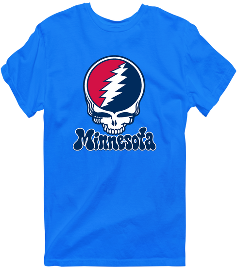 Minnesota Baseball Stealie Grateful Dead T-Shirt — Minnesota Twins — Royal