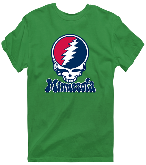 Minnesota Baseball Stealie Grateful Dead T-Shirt — Minnesota Twins — Irish Green