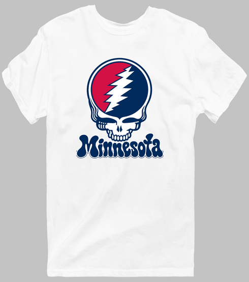 Minnesota Baseball Stealie Grateful Dead T-Shirt — Minnesota Twins — White