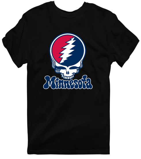 Minnesota Baseball Stealie Grateful Dead T-Shirt — Minnesota Twins — Black