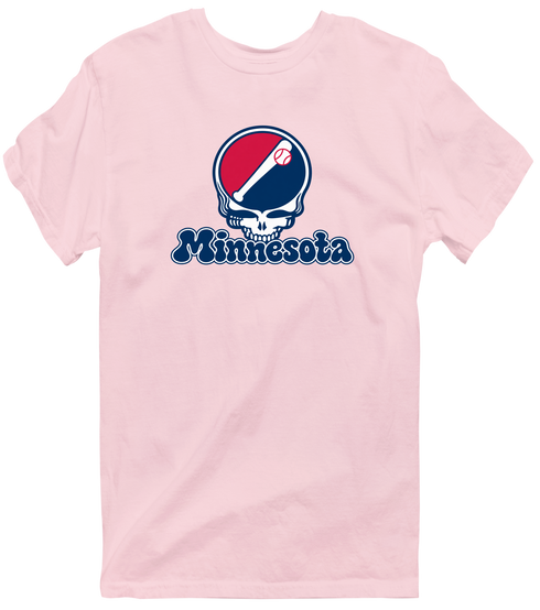Minnesota Baseball Stealie Grateful Dead T-Shirt — Minnesota Twins — Light Pink