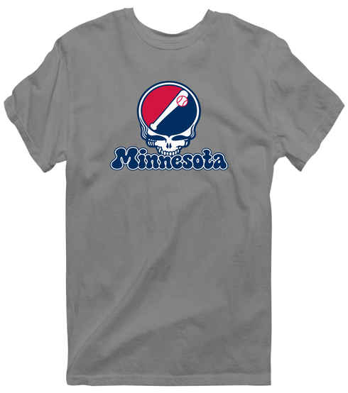 Minnesota Baseball Stealie Grateful Dead T-Shirt — Minnesota Twins — Dark Heather