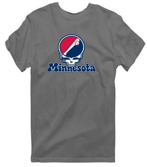 Minnesota Baseball Stealie Grateful Dead T-Shirt — Minnesota Twins — Charcoal