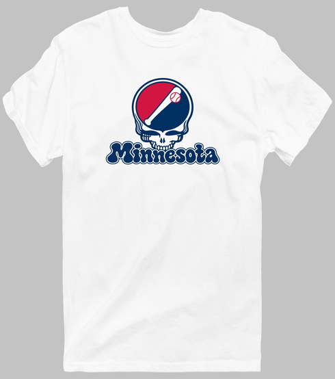 Minnesota Baseball Stealie Grateful Dead T-Shirt — Minnesota Twins — White